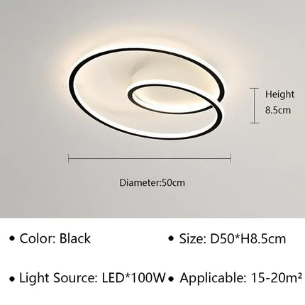 Plafonnier LED Moderne en Aluminium et Acrylique, Luminaire Décoratif pour Salon et Bureau