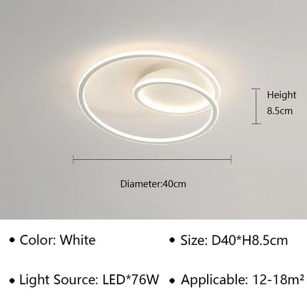 Plafonnier LED Moderne en Aluminium et Acrylique, Luminaire Décoratif pour Salon et Bureau