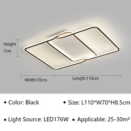 Plafonnier LED Moderne en Aluminium et Acrylique, Luminaire Décoratif pour Salon et Bureau