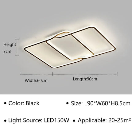 Plafonnier LED Moderne en Aluminium et Acrylique, Luminaire Décoratif pour Salon et Bureau