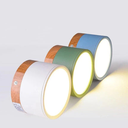Plafonnier LED Dimmable Bois Moderne 7W-15W pour Chambre et Salon
