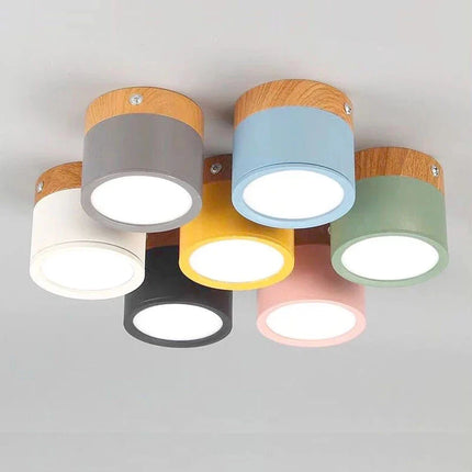 Plafonnier LED Dimmable Bois Moderne 7W-15W pour Chambre et Salon
