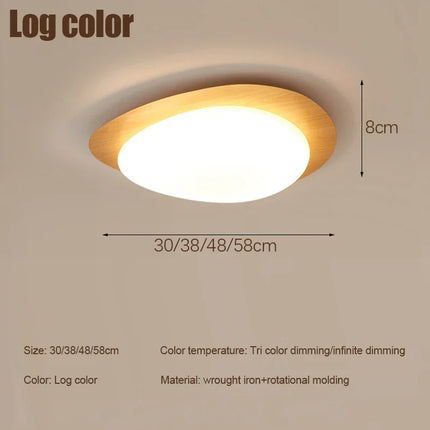 Plafonnier LED moderne galets en bois et acrylique pour salon et chambre