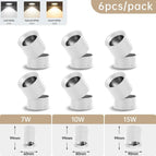 6 pieces Blanc / Lumière chaude 3000K / 7W