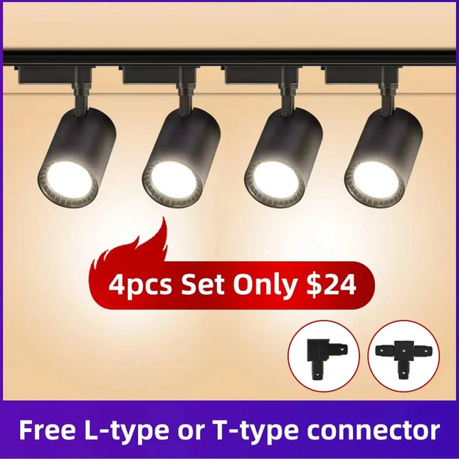 Spot Eclairage Rail Lumineux 220V/110V avec Spots LED COB Design Moderne - Luminous Place