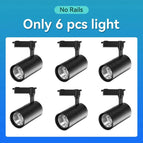 12W Lumière chaude / '- 6pcs Noir