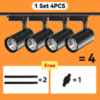 12W Lumière chaude / 1 set de 4pcs Noir