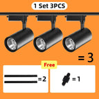 12W Lumière chaude / 1 set de 3pcs Noir