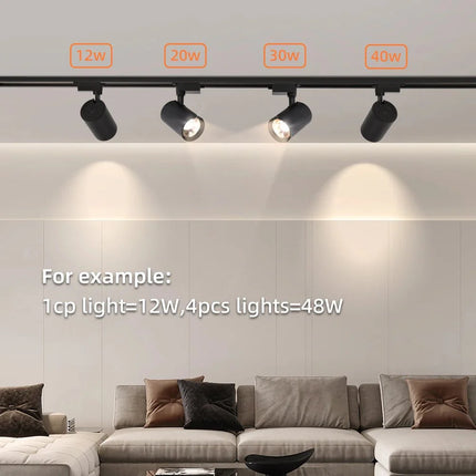 Spot Eclairage LED sur Rail 20 - 50W Design Moderne Lumière Chaude - Luminous Place