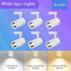 6PCS Blanc Sans Rails / Lumière chaude 3000k