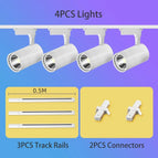 4PCS Blanc Sets / Lumière chaude 3000k