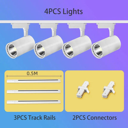 Spot Eclairage LED sur Rail 20 - 50W Design Moderne Lumière Chaude - Luminous Place