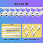 8PCS Blanc Sets / Lumière chaude 3000k