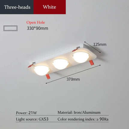 Spot Eclairage Encastrable Aluminium Gx53 pour Plafond, Couloir et Salon - Luminous Place
