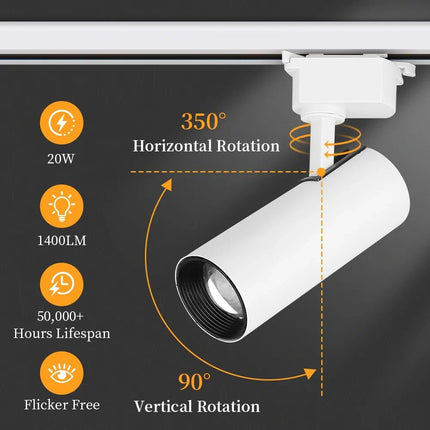 Spot Eclairage LED Dimmable sur Rail Aluminium avec Télécommande, Lumière Chaude et Neutre - Luminous Place