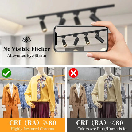 Spot Eclairage LED Dimmable sur Rail Aluminium avec Télécommande, Lumière Chaude et Neutre - Luminous Place