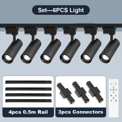 Spot Eclairage LED Dimmable sur Rail Aluminium avec Télécommande, Lumière Chaude et Neutre - Luminous Place