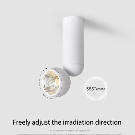 Spot Eclairage LED Surface Rotatif CRI 90 Aluminium 12W Lumière Chaude - Luminous Place