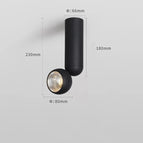 Noir 230mm 12W / 6000K Lumière Blanche