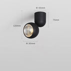 Noir 120mm 12W / 3000K Lumière chaude