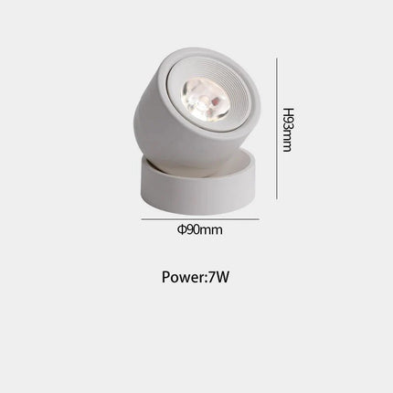Spot Eclairage LED 7W Lumineux COB, Design Nordique, Rotation 360° - Luminous Place