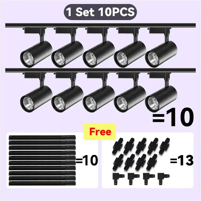 Spot Eclairage LED sur Rail COB 220V, Ambiance Chaleureuse, Design Moderne - Luminous Place