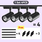 4 Lumières set Noir / 12W Lumière Froide