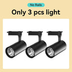 pas de rails Noir 3PCS / 12W Lumière Froide