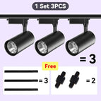 3 Lumières set Noir / 12W Lumière Froide