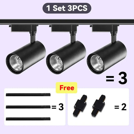 Spot Eclairage LED sur Rail COB 220V, Ambiance Chaleureuse, Design Moderne - Luminous Place