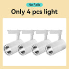 pas de rails Blanc 4PCS / 12W Lumière Froide