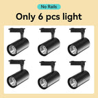 pas de rails Noir 6PCS / 12W Lumière Froide