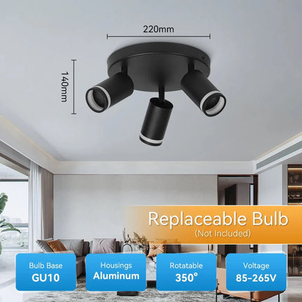 Spot Eclairage LED plafonniers encastrés à ampoule remplaçable pour cuisine et salon - Luminous Place