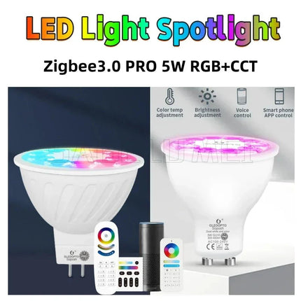 Spot Eclairage LED Zigbee 3.0 5W MR16 Pro RGB+CCT, Contrôle APP Alexa - Luminous Place