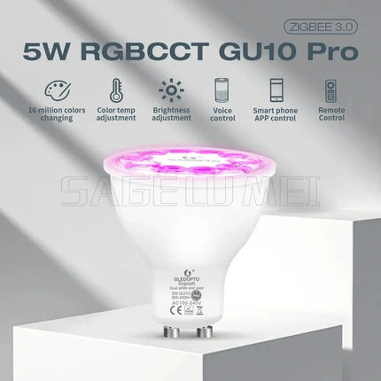 Spot Eclairage LED Zigbee 3.0 5W MR16 Pro RGB+CCT, Contrôle APP Alexa - Luminous Place
