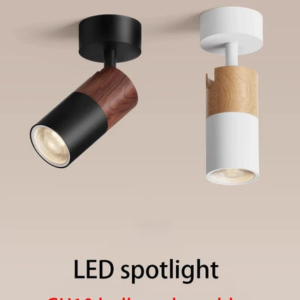Spot Eclairage LED GU10 COB Bois Noyer Angle Réglable Plafonnier Surface 110 - 220V - Luminous Place