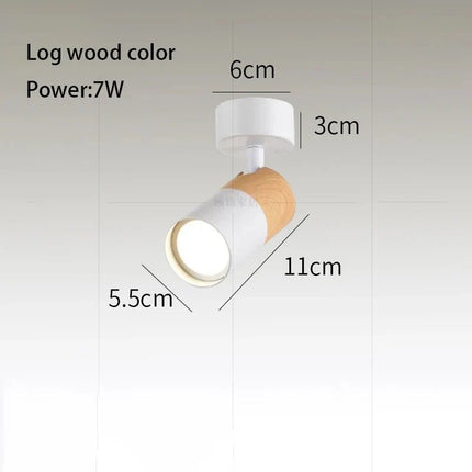 Spot Eclairage LED GU10 COB Bois Noyer Angle Réglable Plafonnier Surface 110 - 220V - Luminous Place