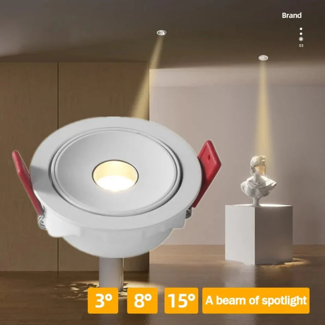 Spot Eclairage Plafonnier LED Encastré COB Aluminium Angle Étroit 3° - 15° - Luminous Place
