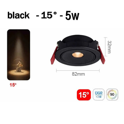 Spot Eclairage Plafonnier LED Encastré COB Aluminium Angle Étroit 3° - 15° - Luminous Place