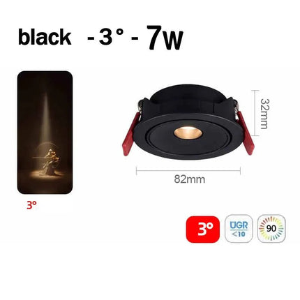 Spot Eclairage Plafonnier LED Encastré COB Aluminium Angle Étroit 3° - 15° - Luminous Place