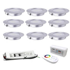 RGBW 3000K / Coquillage argenté / 1 lampe - set dimmable