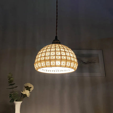 Suspension japonaise en céramique traditionnelle, éclairage chaleureux pour cuisine et salle à manger