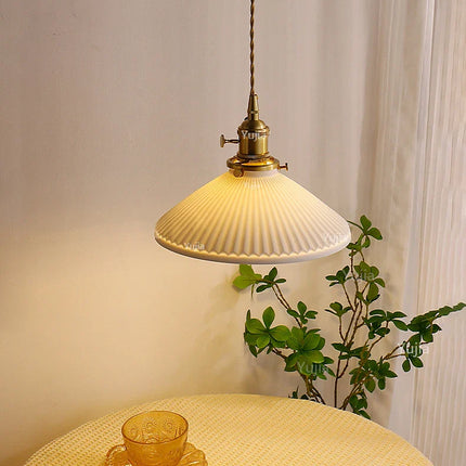 Suspension japonaise en céramique traditionnelle, éclairage chaleureux pour cuisine et salle à manger