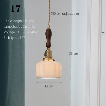 Suspension japonaise en céramique traditionnelle, éclairage chaleureux pour cuisine et salle à manger