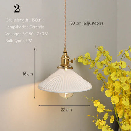 Suspension japonaise en céramique traditionnelle, éclairage chaleureux pour cuisine et salle à manger