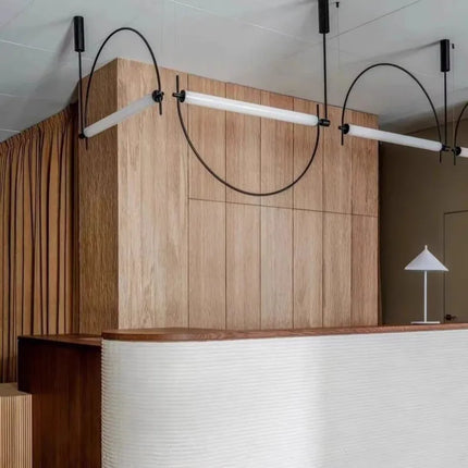 Suspension LED design moderne minimaliste en alliage chrome poli pour intérieur