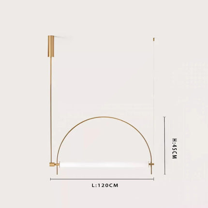 Suspension LED design moderne minimaliste en alliage chrome poli pour intérieur
