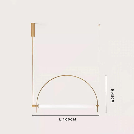 Suspension LED design moderne minimaliste en alliage chrome poli pour intérieur