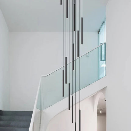 Suspension minimaliste en cristal pour escalier, lumière LED moderne