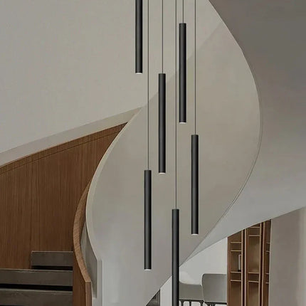 Suspension minimaliste en cristal pour escalier, lumière LED moderne